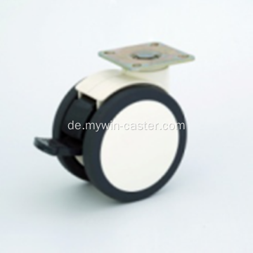 4-Zoll-Platte Swivel PU-Material mit Halterung Medical Caster